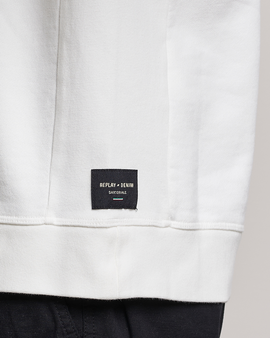 Men | Sweaters & Knitwear | Replay | Sartoriale Jersey Crew Neck Sweatshirt Chalk White