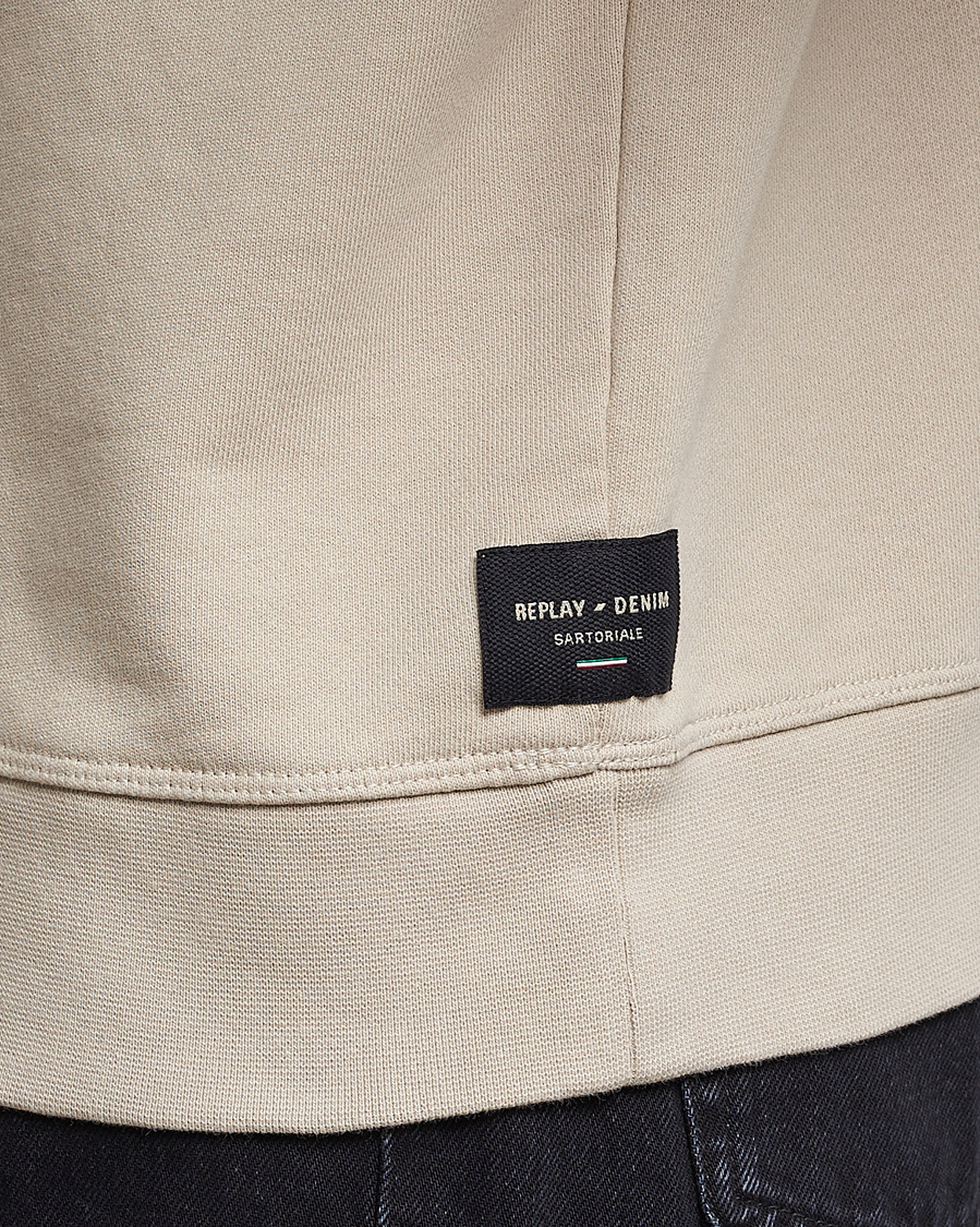 Men | Sweaters & Knitwear | Replay | Sartoriale Jersey Hoodie Cement