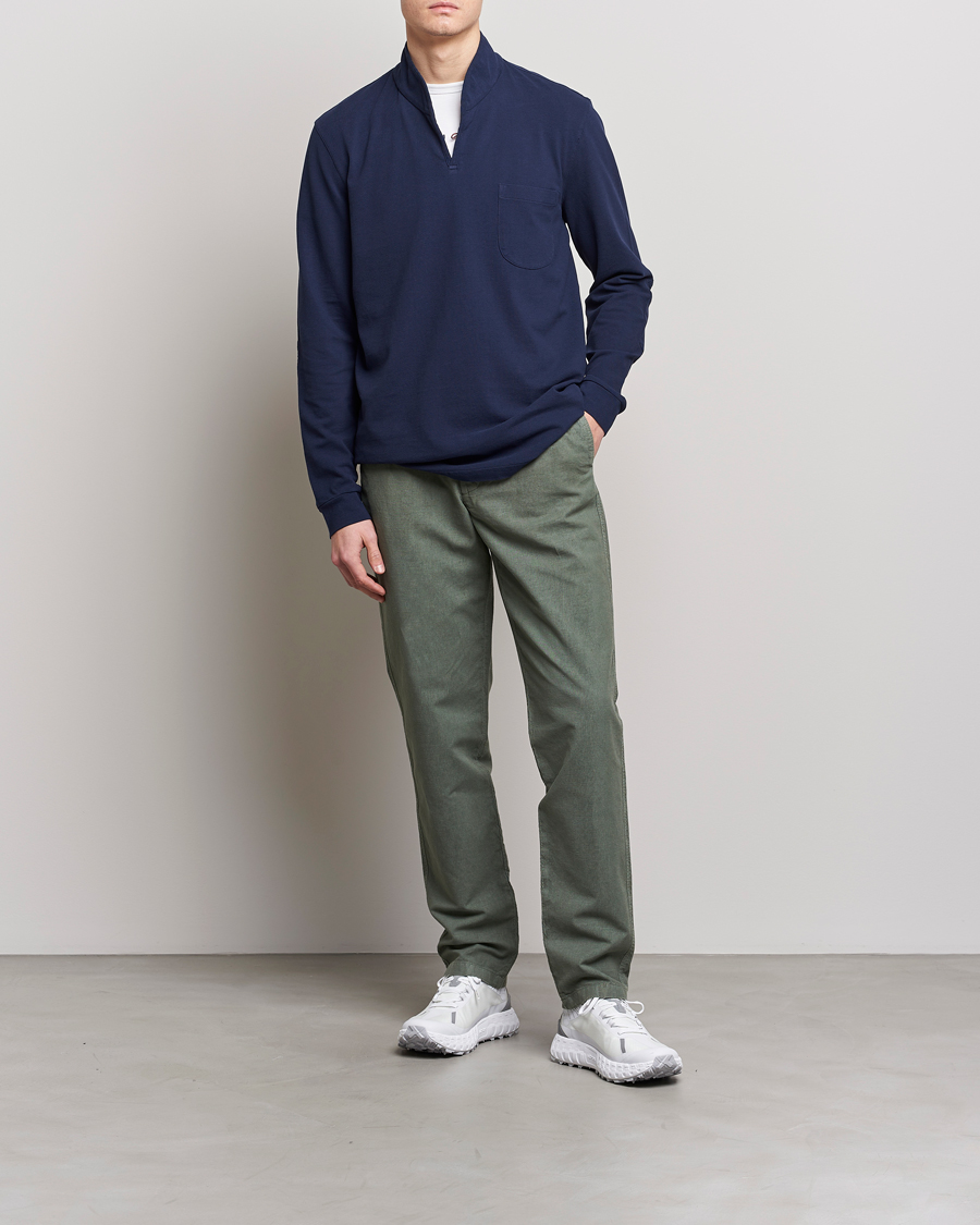 Men | Sweaters & Knitwear | SEASE | Elen Piquet Polo Navy