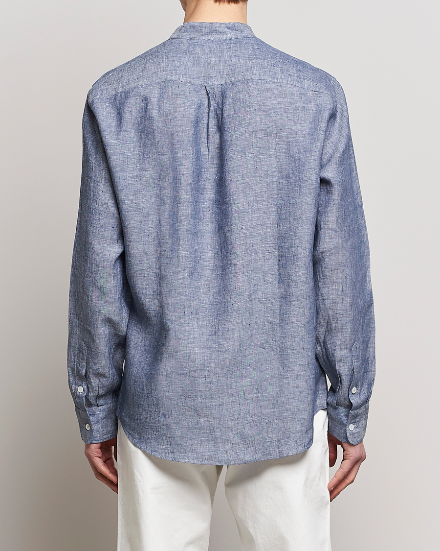 Men | Shirts | SEASE | Fishtail Linen Shirt Sky Blue