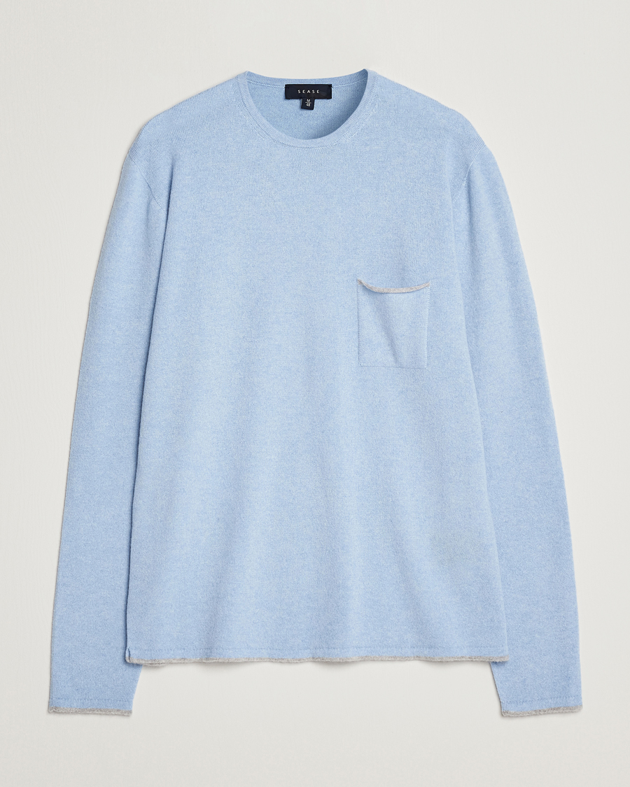 Men | Sweaters & Knitwear | SEASE | Shore 2.0 Cashmere Pullover Sky Blue