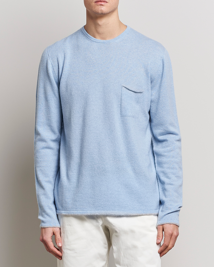 Men | Cashmere sweaters | SEASE | Shore 2.0 Cashmere Pullover Sky Blue