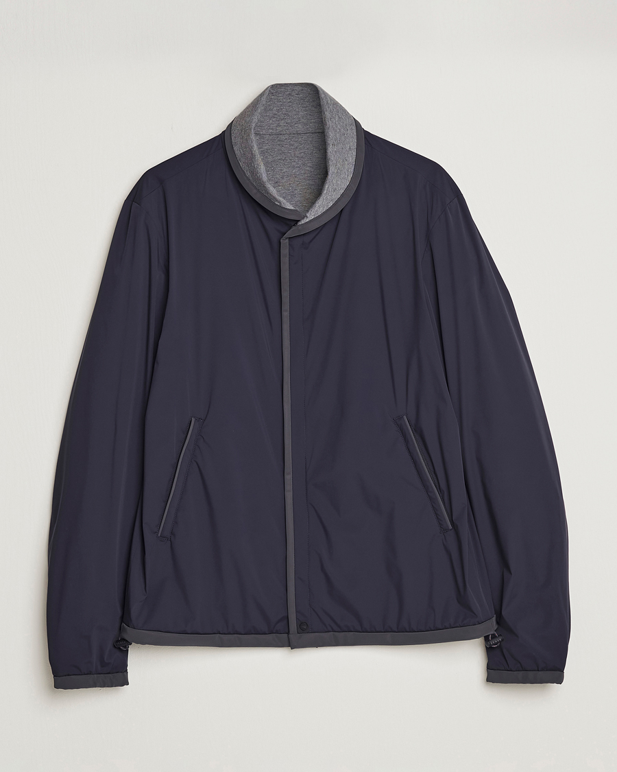 Men | Coats & Jackets | SEASE | Reversible Stretch Nylon Jacket Navy