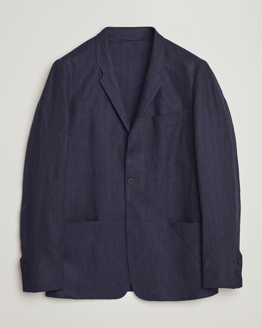 Men | Blazers | SEASE | Elen Linen Blazer Navy