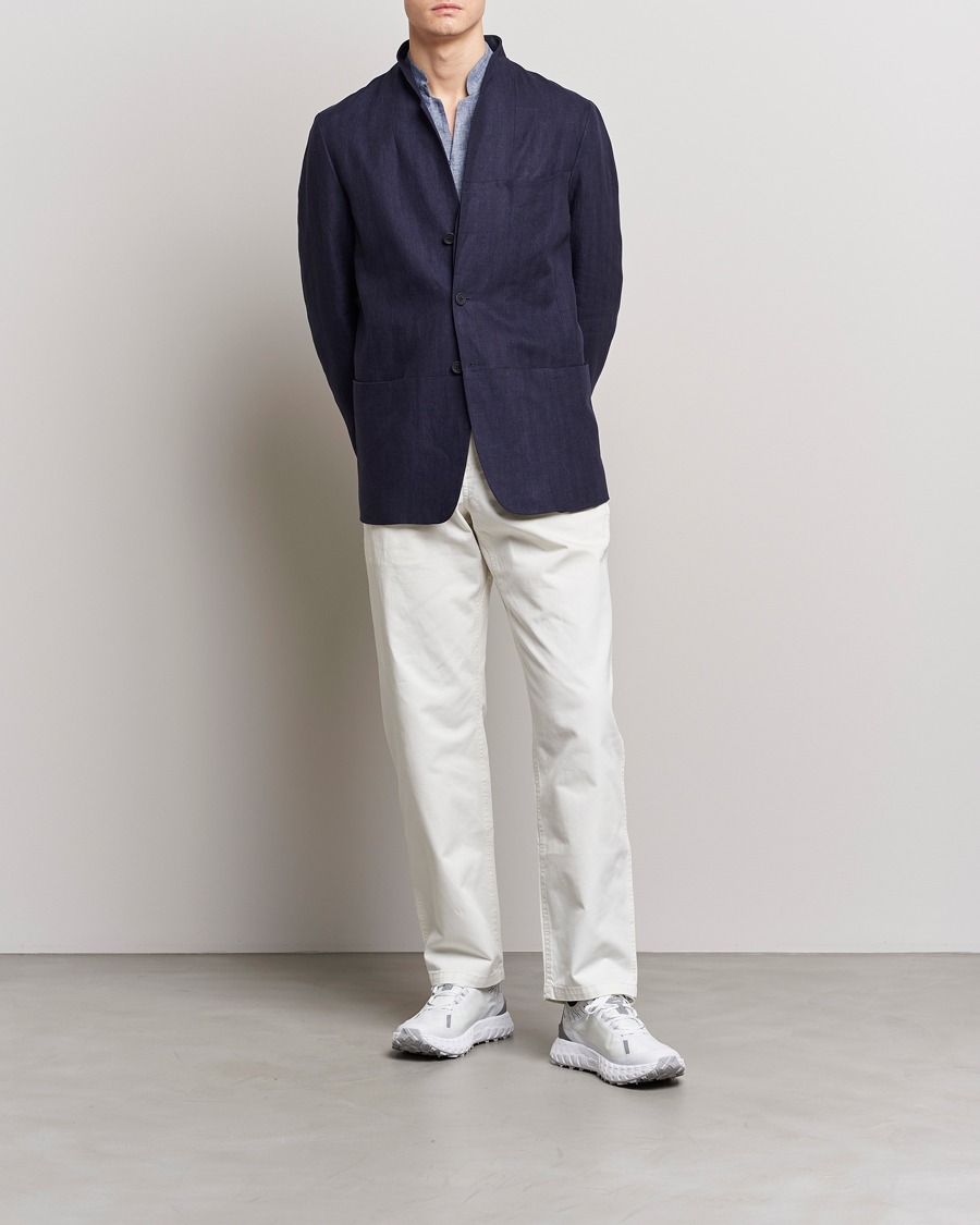 Men | Blazers | SEASE | Elen Linen Blazer Navy