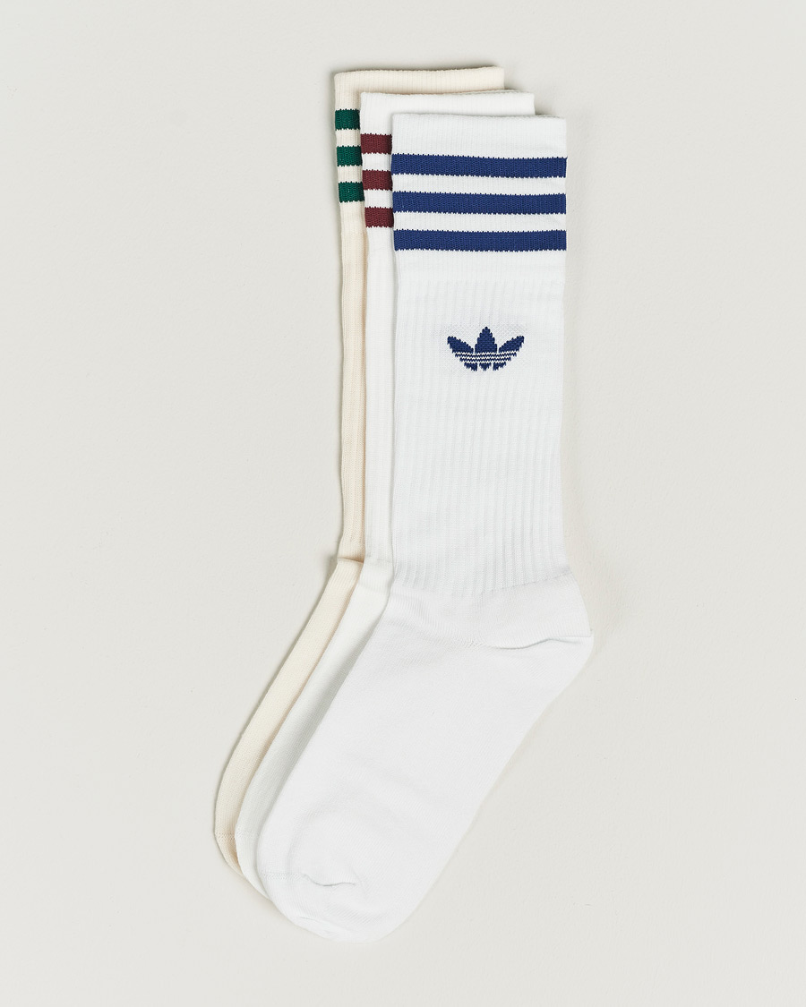 Men | Underwear & Socks | adidas Originals | 3-Pack Solid Crew Sock White