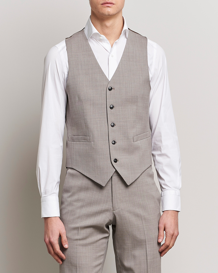 Men | Blazers | Tiger of Sweden | Wade Wool Waistcoat Irish Cream