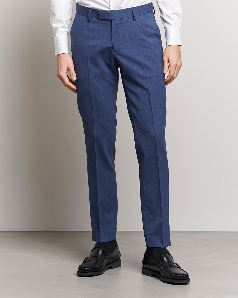 Men | Suit Trousers | Tiger of Sweden | Tordon Wool Trousers Garage Blue