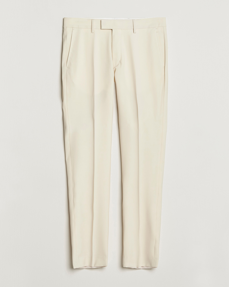 Men | Trousers | Tiger of Sweden | Tenuta Wool Trousers Light Ivory