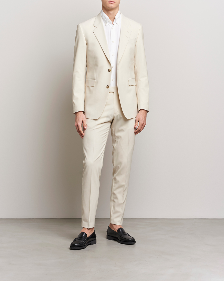 Men | Trousers | Tiger of Sweden | Tenuta Wool Trousers Light Ivory