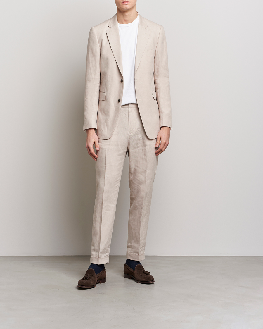 Men | Blazers | Tiger of Sweden | Justin Linen Blazer Cream Sand