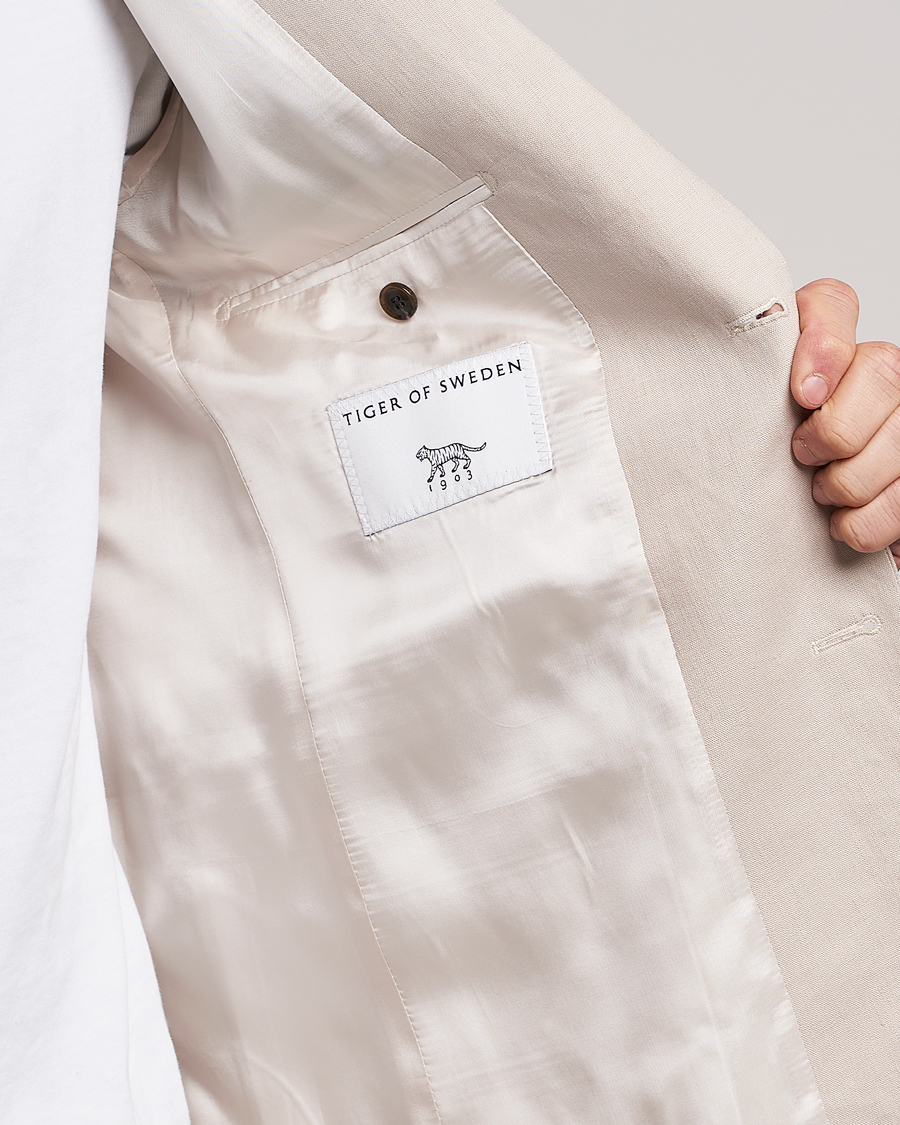Men | Blazers | Tiger of Sweden | Justin Linen Blazer Cream Sand
