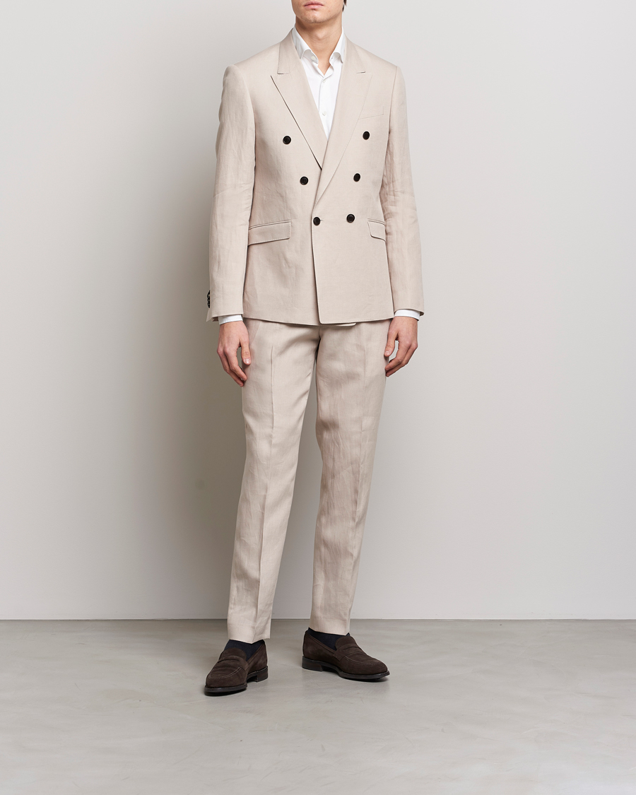 Men | Trousers | Tiger of Sweden | Tenutas Linen Trousers Cream Sand