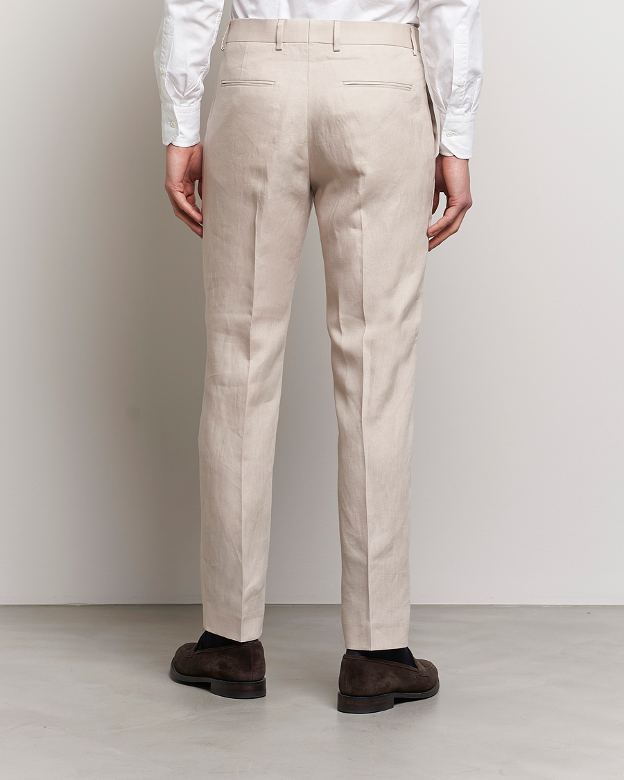 Men | Trousers | Tiger of Sweden | Tenutas Linen Trousers Cream Sand