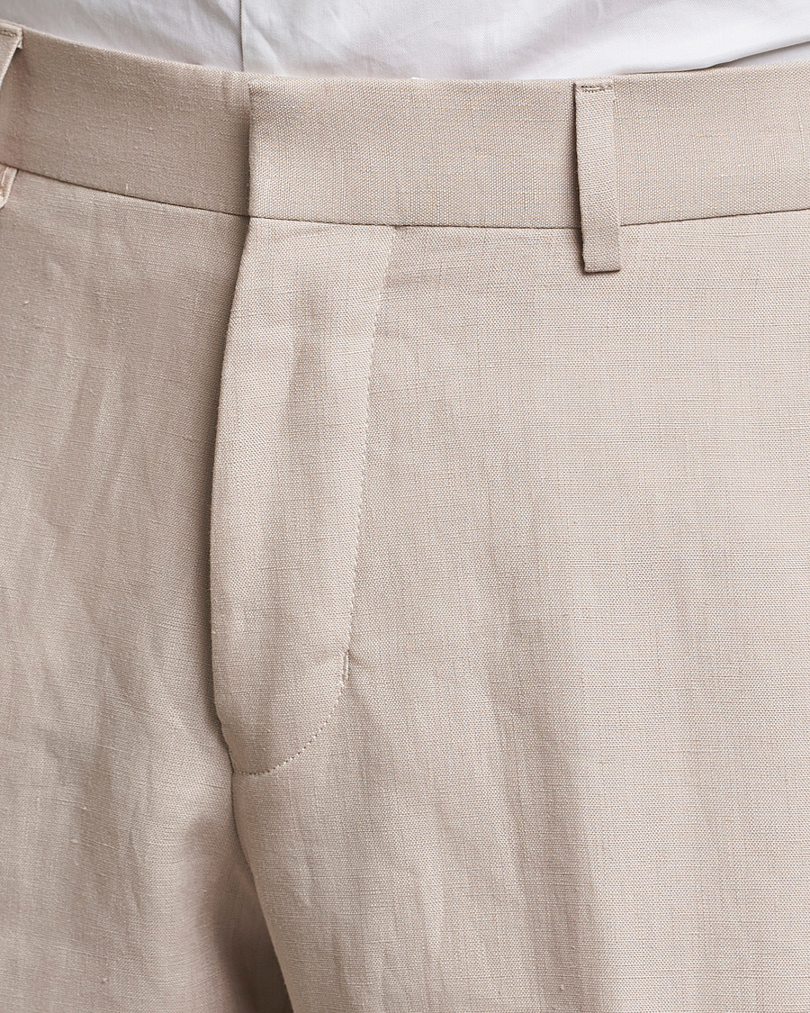 Men | Trousers | Tiger of Sweden | Tenutas Linen Trousers Cream Sand