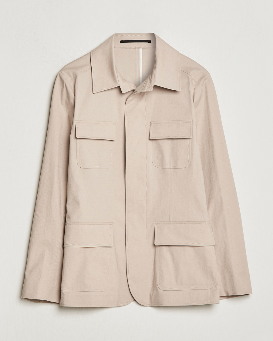 Men | Coats & Jackets | Tiger of Sweden | Jora Cotton Linen Jacket Cream Sand