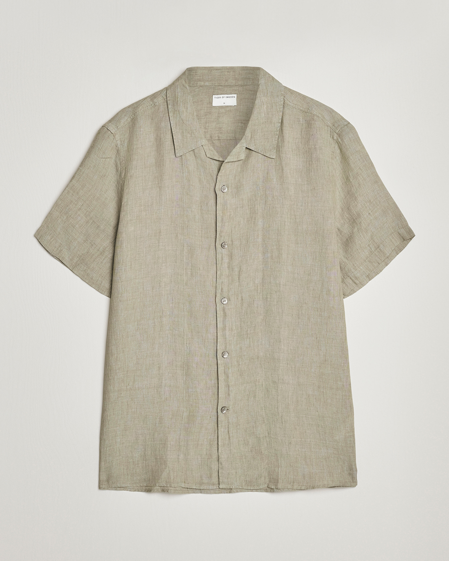 Men | Shirts | Tiger of Sweden | Riccerdo Linen Shirt Shadow