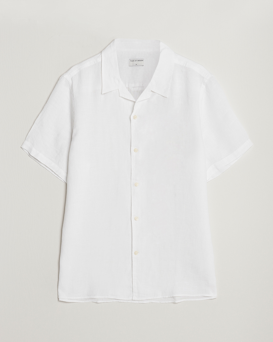 Men | Shirts | Tiger of Sweden | Riccerdo Linen Shirt Pure White