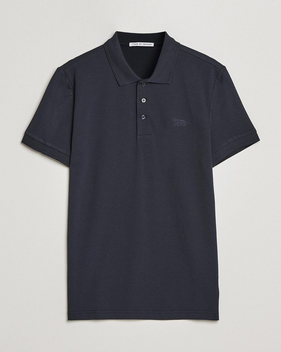 Men | Polo Shirts | Tiger of Sweden | Diaros Cotton Pique Light Ink