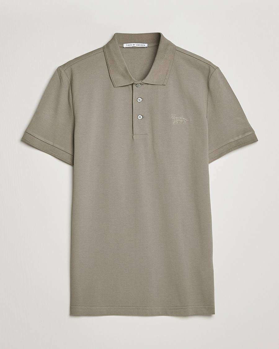 Men | Polo Shirts | Tiger of Sweden | Diaros Cotton Pique Light Khaki