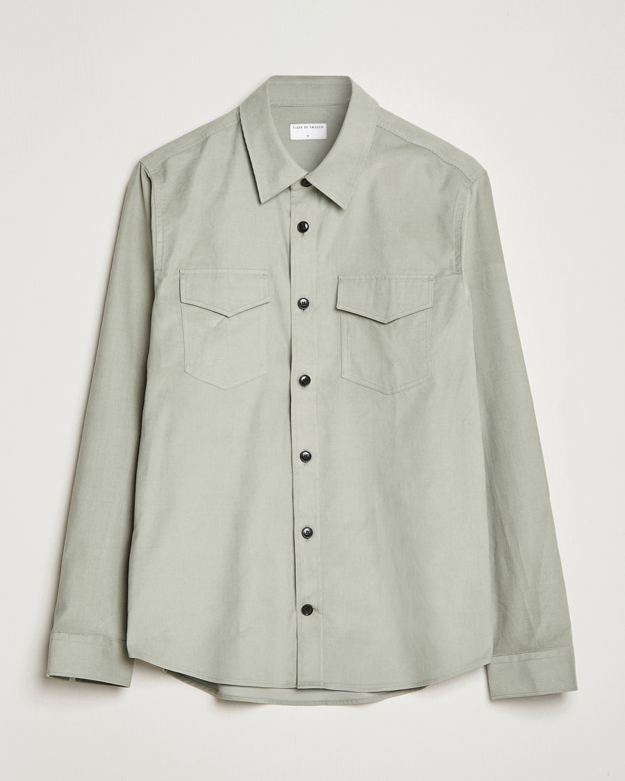 Men | Shirts | Tiger of Sweden | Arnou Cotton Overshirt Shadow