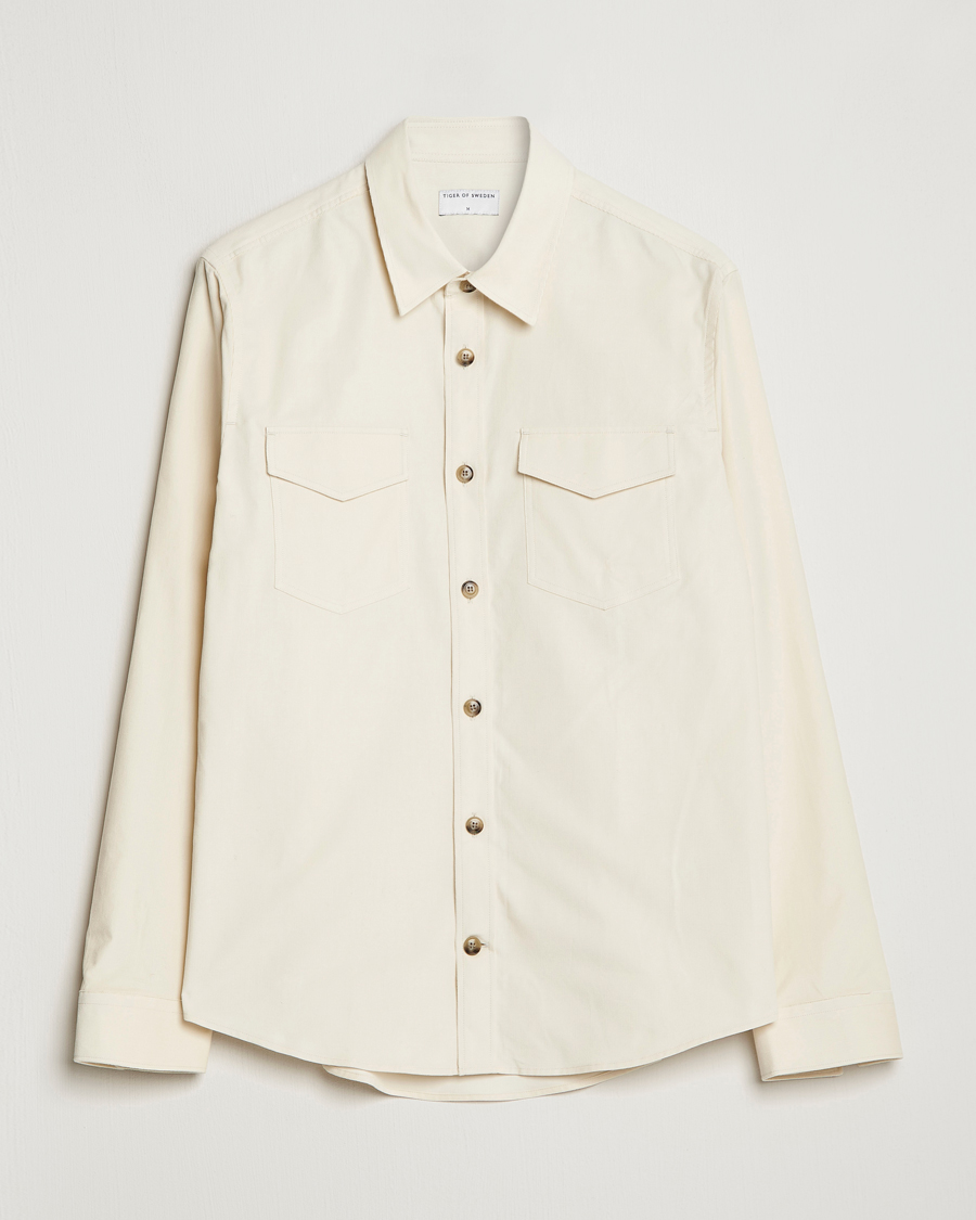 Men | Shirts | Tiger of Sweden | Arnou Cotton Overshirt Papirus