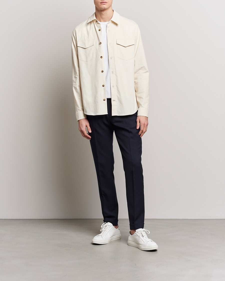 Men | Shirts | Tiger of Sweden | Arnou Cotton Overshirt Papirus