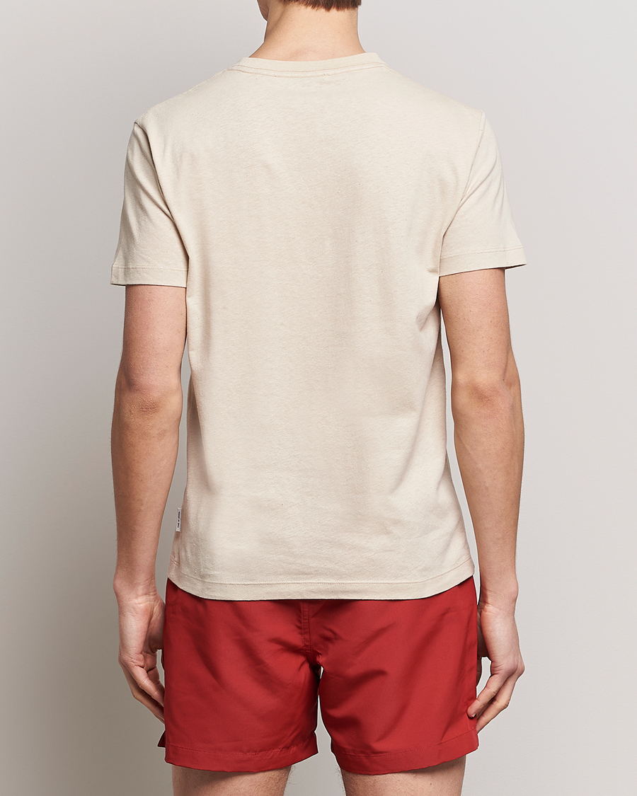 Men | T-Shirts | Tiger of Sweden | Dillan Linen Cotton T-Shirt Cream Sand