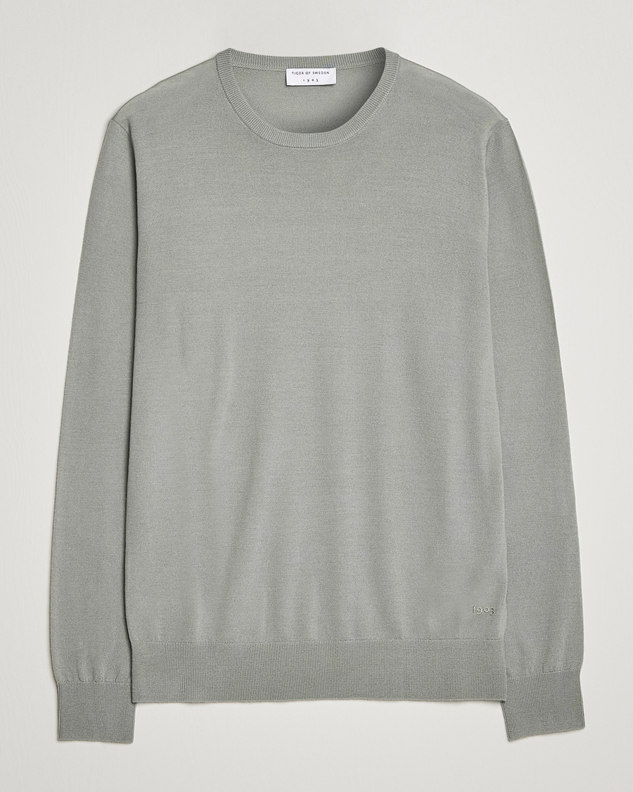 Men | Sweaters & Knitwear | Tiger of Sweden | Nichols Extra Fine Merino Crew Neck Shadow