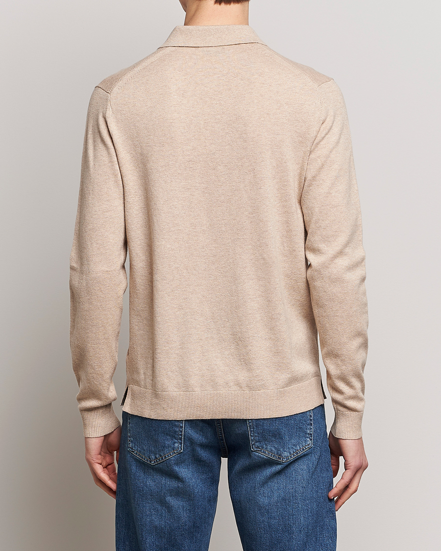 Men | Sweaters & Knitwear | Tiger of Sweden | Orbit Merino Wool Half Zip Beige Melange