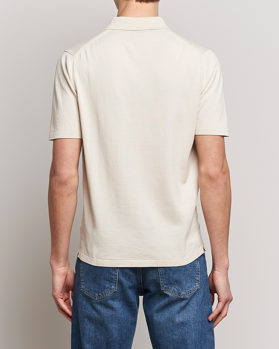 Men | Polo Shirts | Tiger of Sweden | Orbit Cotton Half Zip Light Ivory