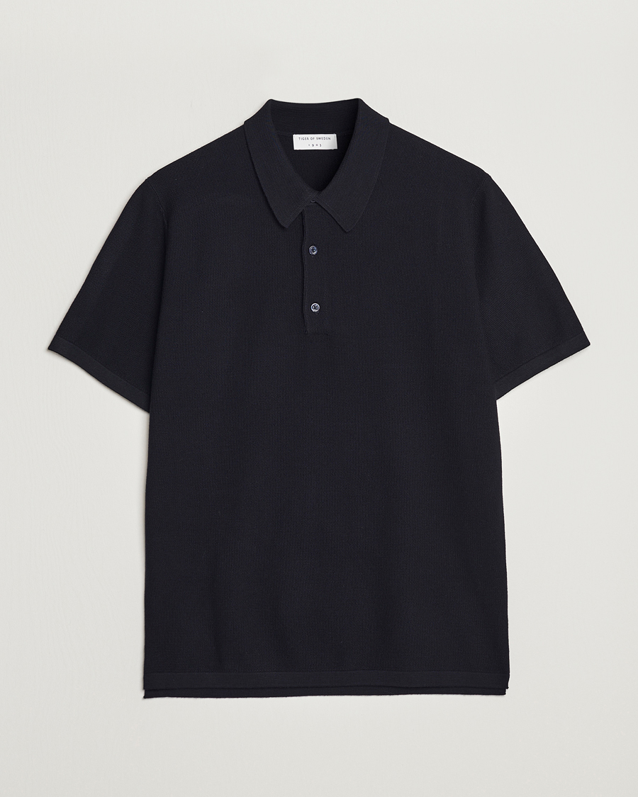 Men | Sweaters & Knitwear | Tiger of Sweden | Jenkim Knitted Pique Dark Ink