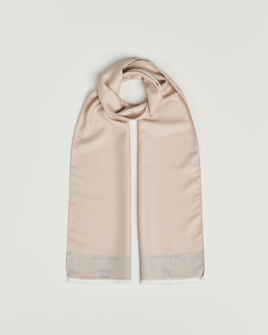 Men | Tiger of Sweden Salvor Wool Silk Scarf Dark Sand | Tiger of Sweden | Salvor Wool Silk Scarf Dark Sand