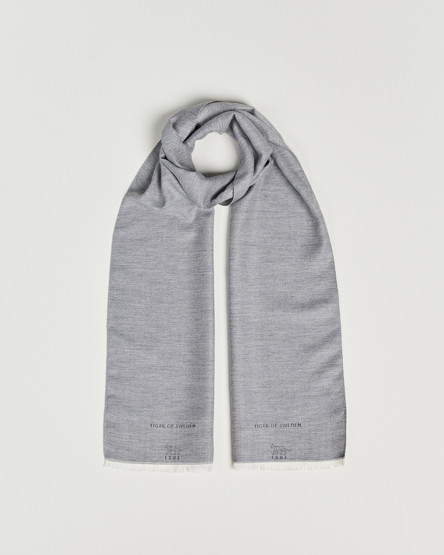 Men | Tiger of Sweden Salvor Wool Silk Scarf Grey Shadow | Tiger of Sweden | Salvor Wool Silk Scarf Grey Shadow