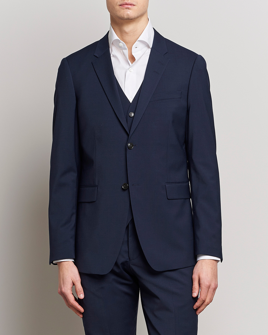 Men | Suit Jackets | Tiger of Sweden | Jerretts Wool Travel Suit Blazer Royal Blue