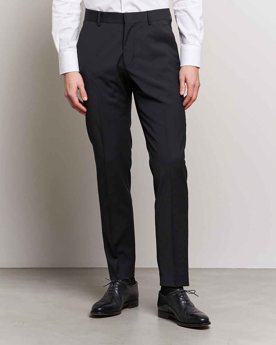 Men | Suit Trousers | Tiger of Sweden | Tenuta Wool Travel Suit Trousers Black