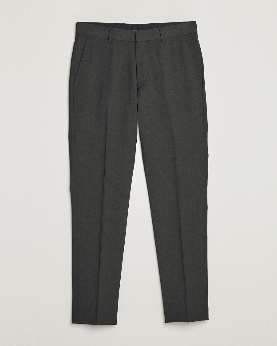 Men | Suit Trousers | Tiger of Sweden | Tenuta Wool Travel Suit Trousers Olive Extreme
