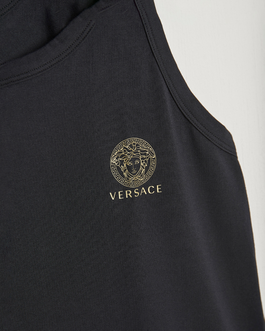Men | Linen T-shirts | Versace | Medusa Tank Top Black