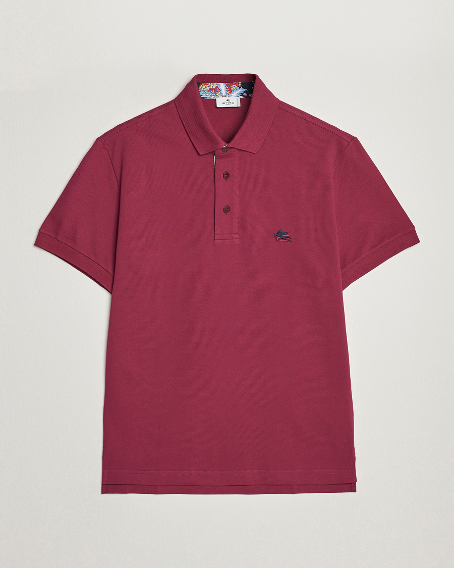 Men | Polo Shirts | Etro | Short Sleeve Contrast Paisley Polo Rosa