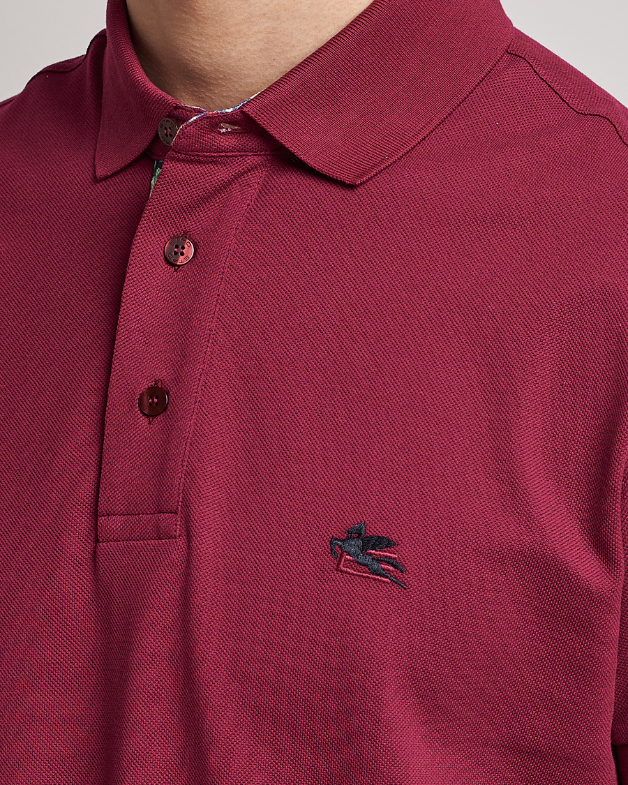 Men | Polo Shirts | Etro | Short Sleeve Contrast Paisley Polo Rosa