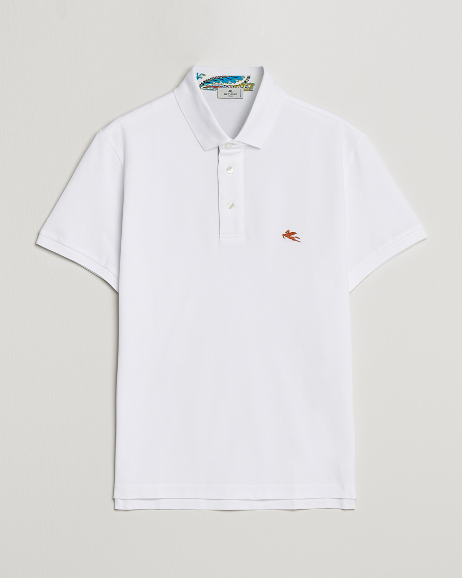 Men | Polo Shirts | Etro | Short Sleeve Contrast Paisley Polo White