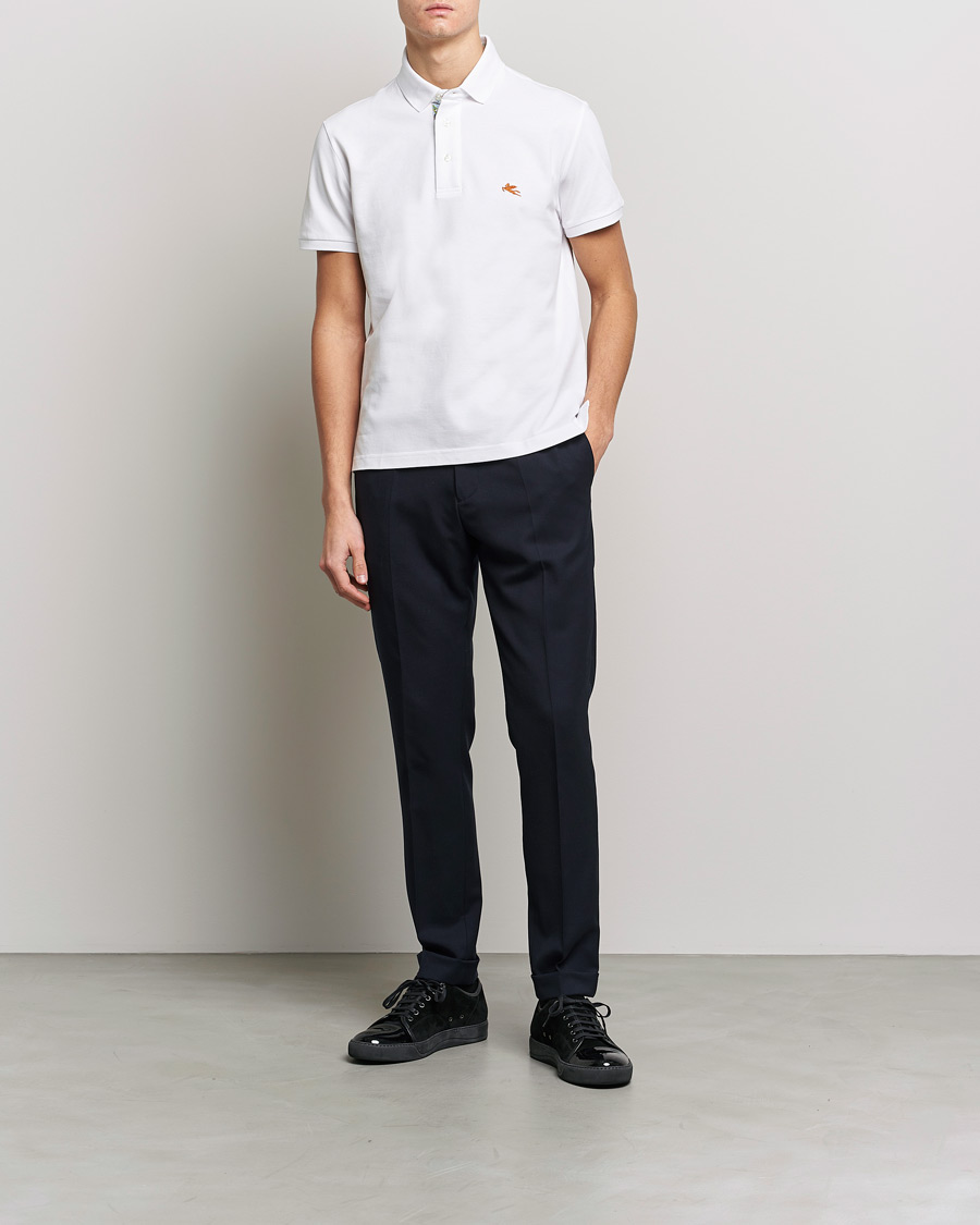 Men | Polo Shirts | Etro | Short Sleeve Contrast Paisley Polo White