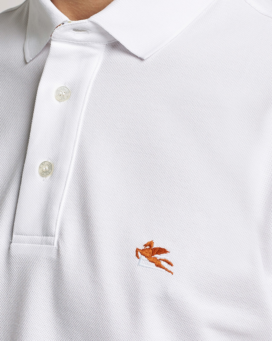Men | Polo Shirts | Etro | Short Sleeve Contrast Paisley Polo White