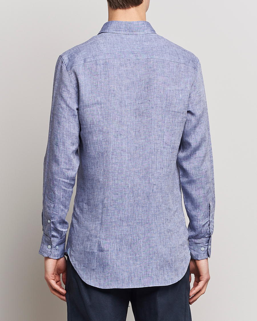 Men | Shirts | Etro | Linen Sport Shirt Dark Blue