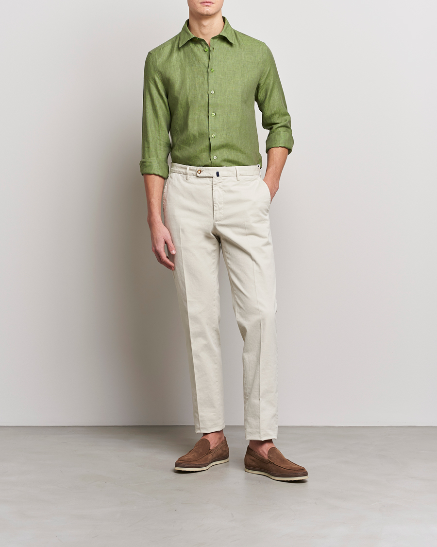 Men | Shirts | Etro | Linen Sport Shirt Green