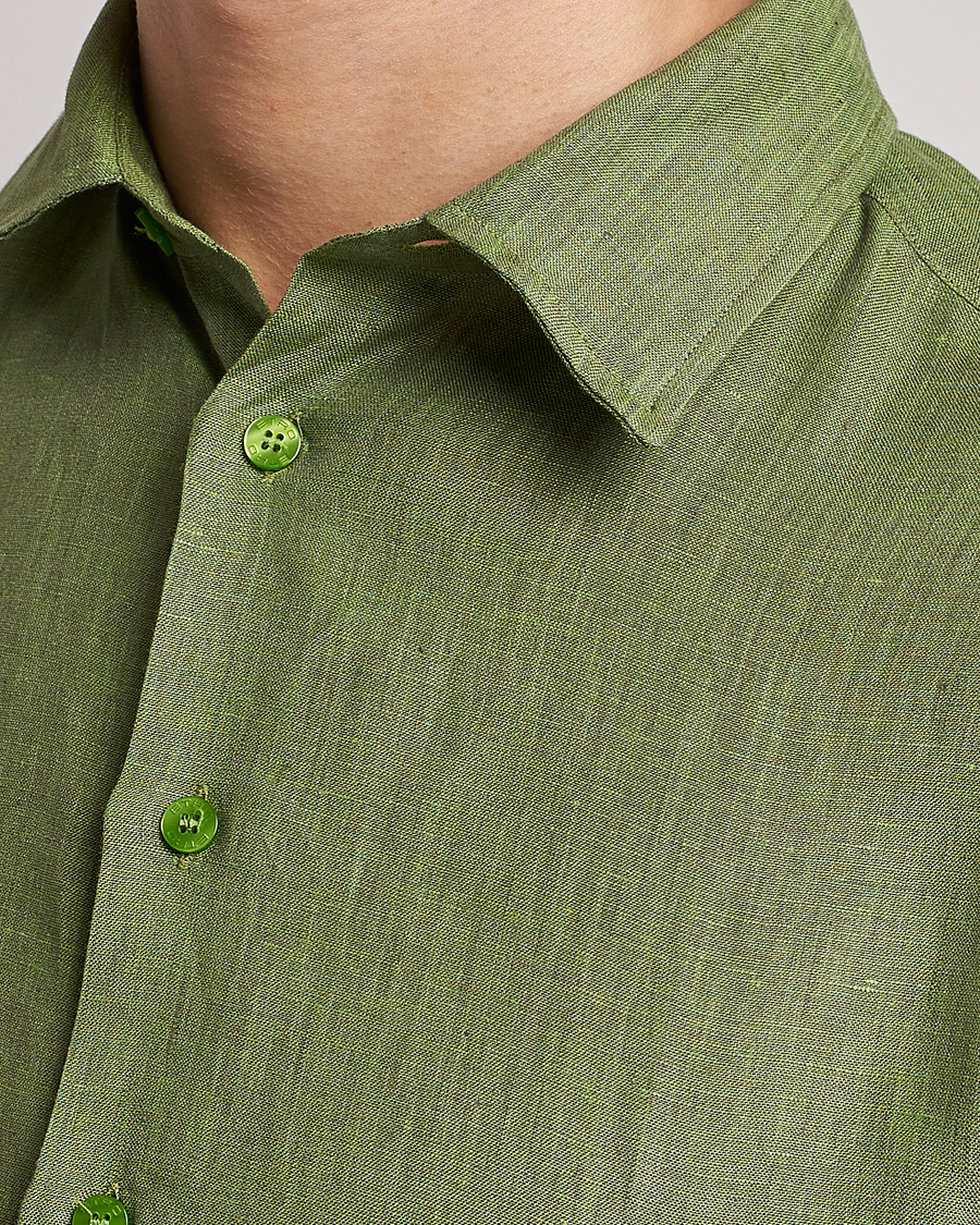 Men | Shirts | Etro | Linen Sport Shirt Green