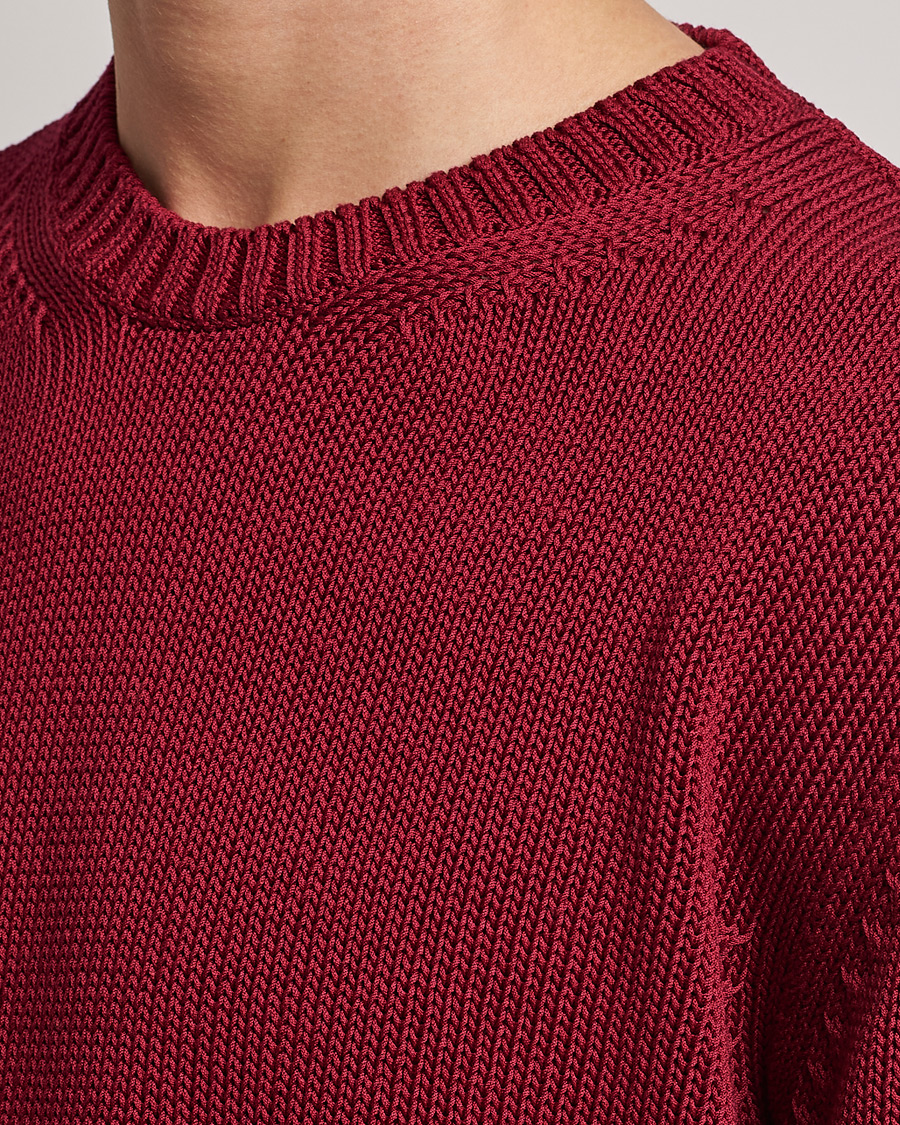 Men | Sweaters & Knitwear | Etro | Heavy Knit Cotton Pullover Burgundy