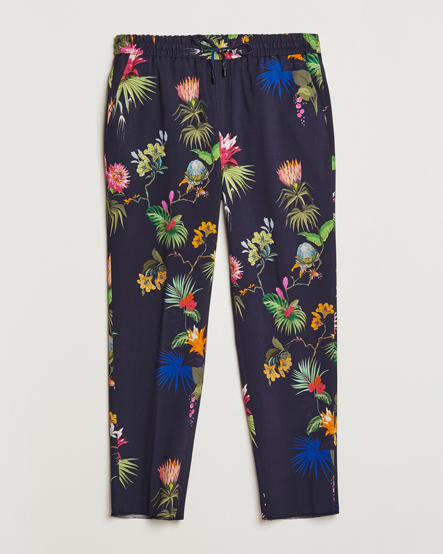 Men | Trousers | Etro | Printed Casual Trousers Navy
