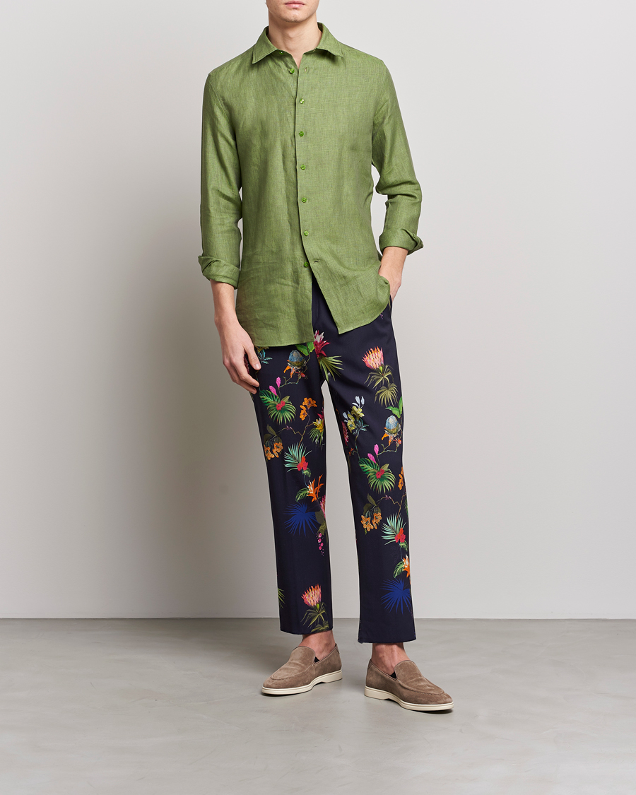Men | Trousers | Etro | Printed Casual Trousers Navy