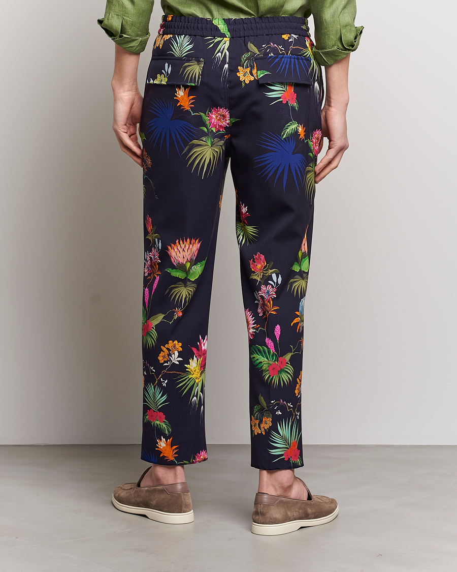 Men | Trousers | Etro | Printed Casual Trousers Navy
